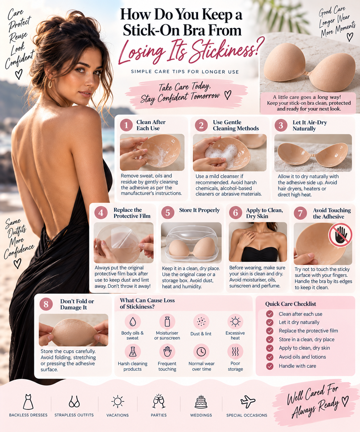 How Do You Keep a Stick-On Bra From Losing Its Stickiness?