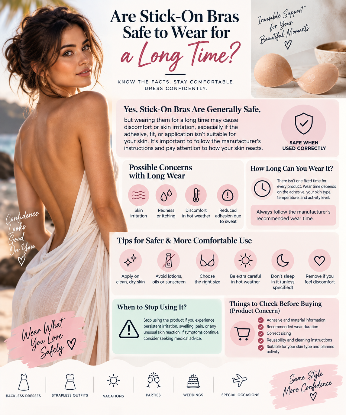 Are Stick-On Bras Safe to Wear for a Long Time?