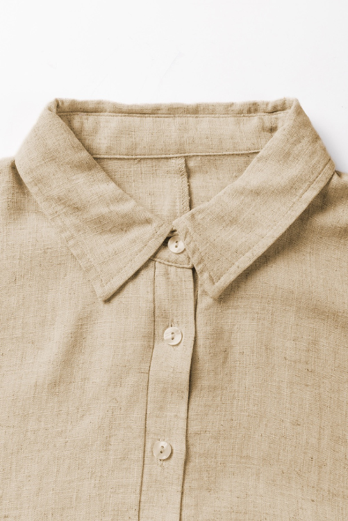 Collared Long Sleeve Loose Romper