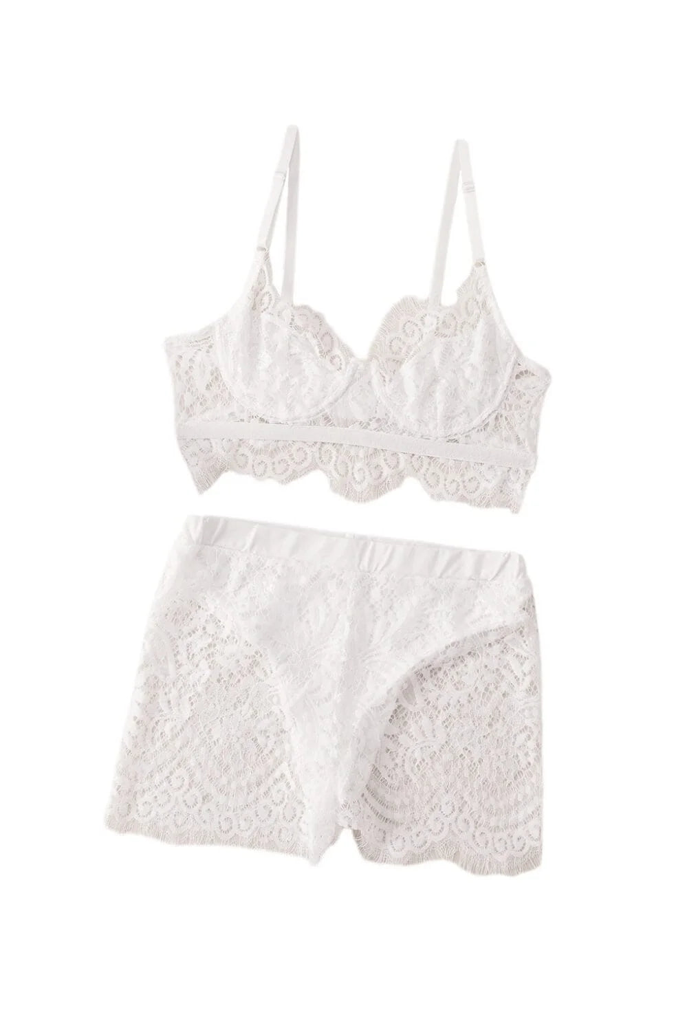 Push-up Lace Bralette and Shorts Set
