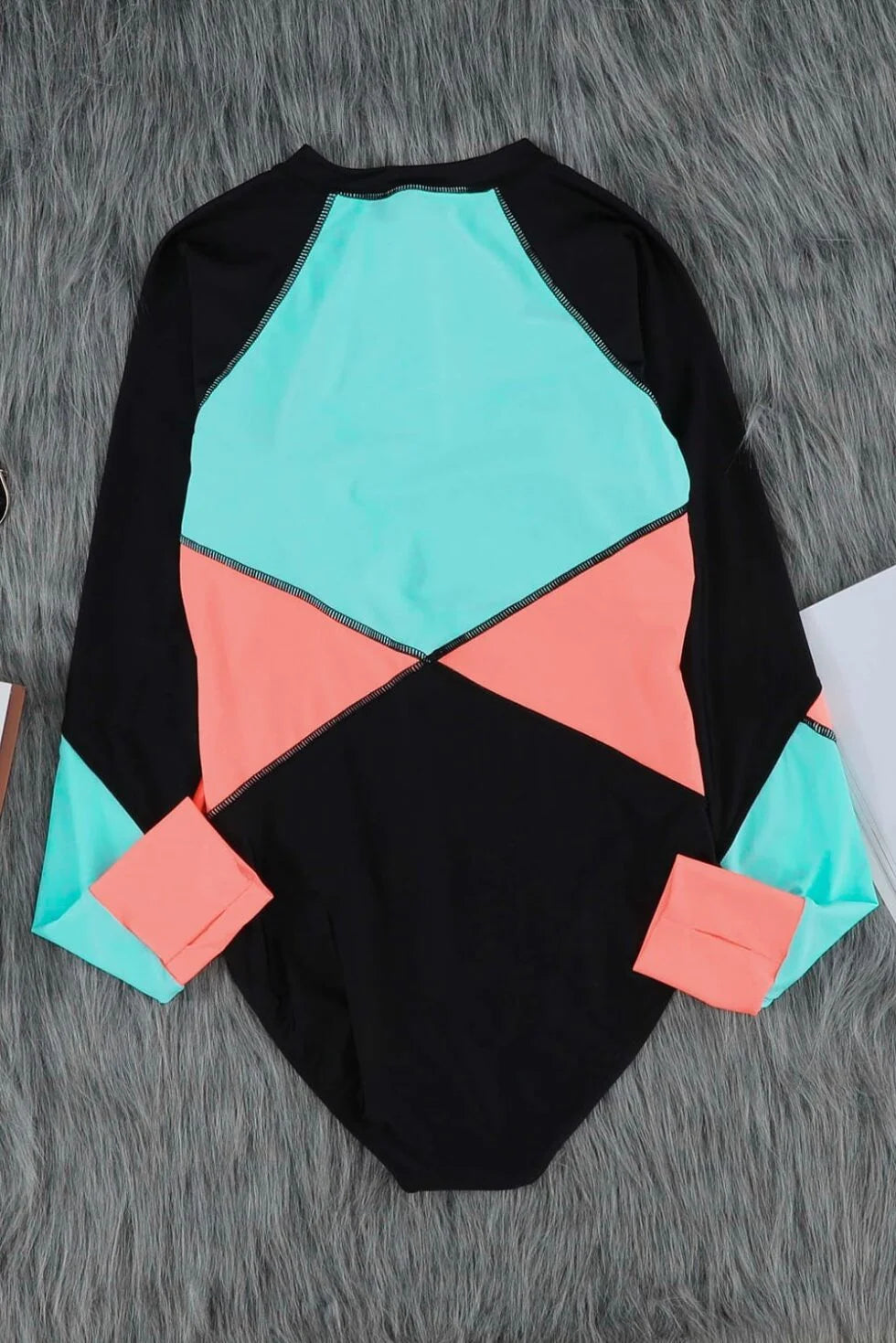 Colour Block Rashgaurd Swimsuit
