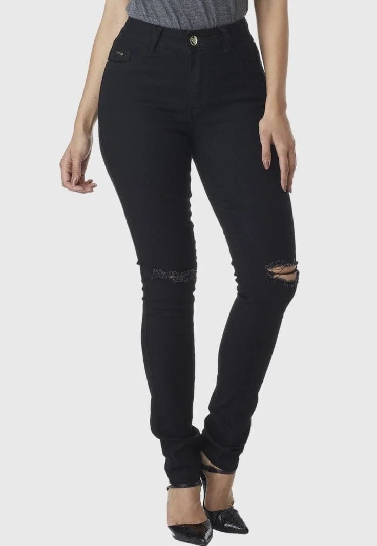 Ripped Cutout Knee Denims