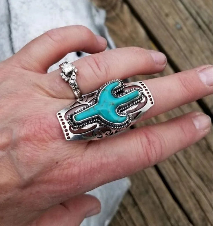 Turquoise Cactus Ring