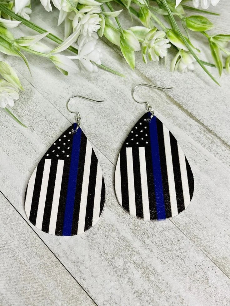 Star & Stripes Water Drop Earrings