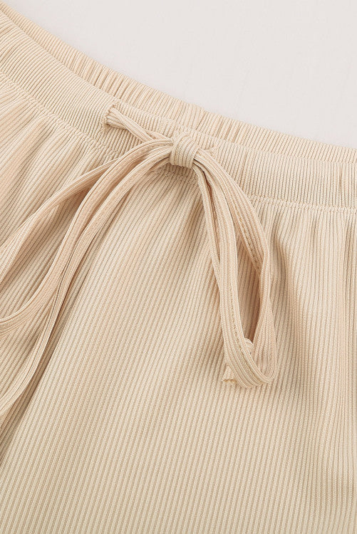 Khaki Ribbed Lounge Set