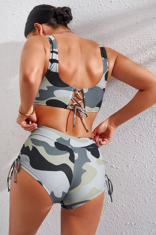 Camouflage Push-up Tied Back Bikini