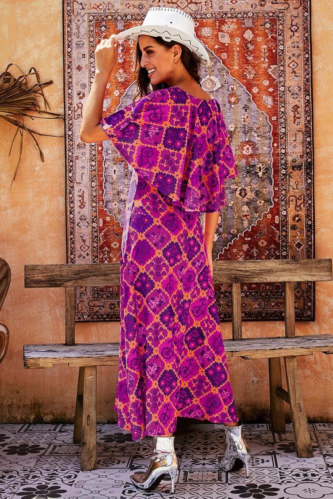 Bohemian Print Holiday Maxi Dress