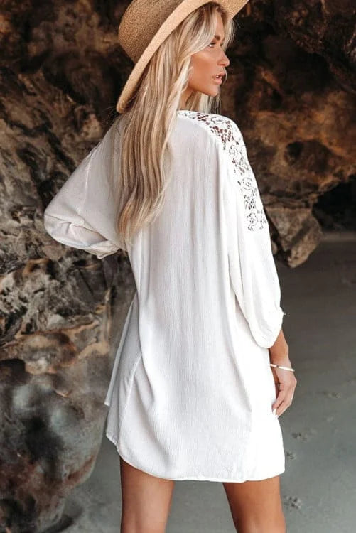 Lace Shoulder Beach Dress