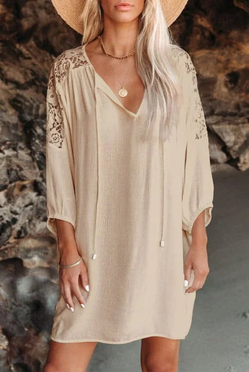 Lace Shoulder Beach Dress