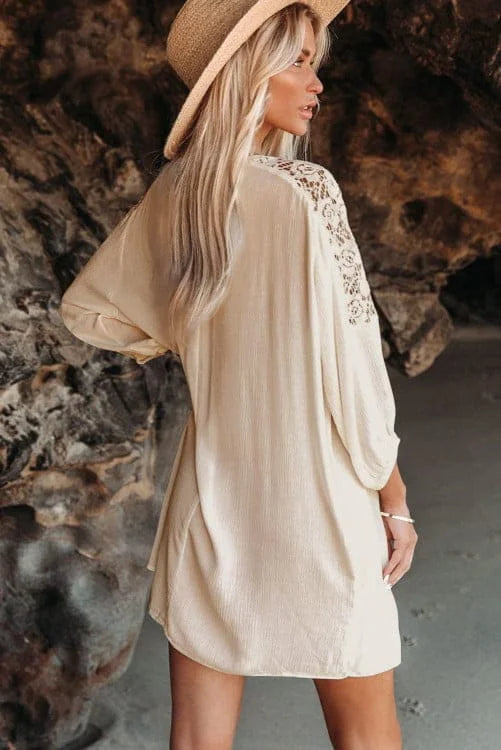 Lace Shoulder Beach Dress