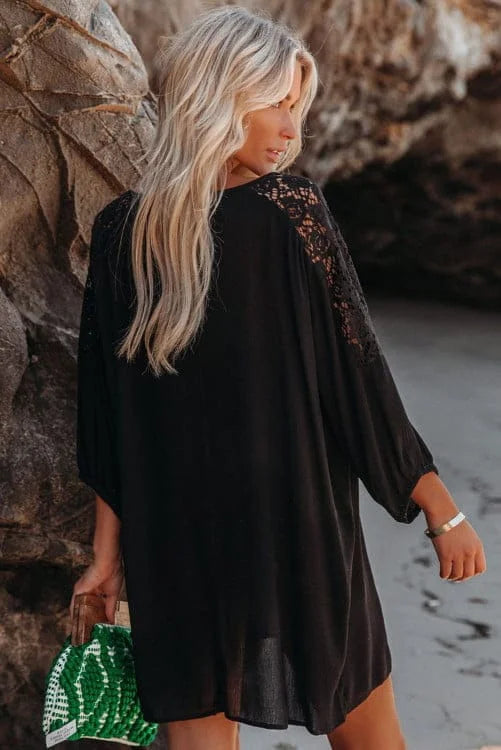 Lace Shoulder Beach Dress
