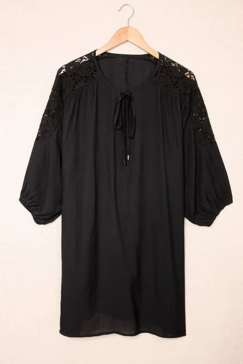 Lace Shoulder Beach Dress
