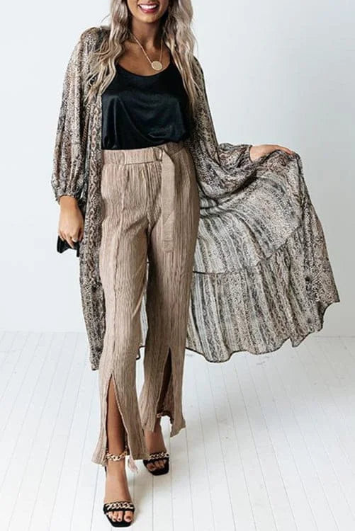 Snake skin Print Coverup Open Front