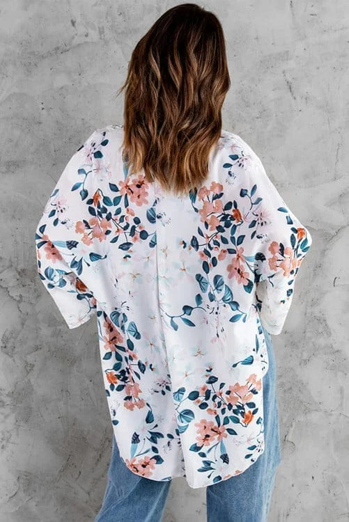 Keep Falling in Love High Low Open Front Kimono