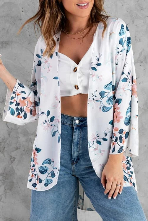 Keep Falling in Love High Low Open Front Kimono