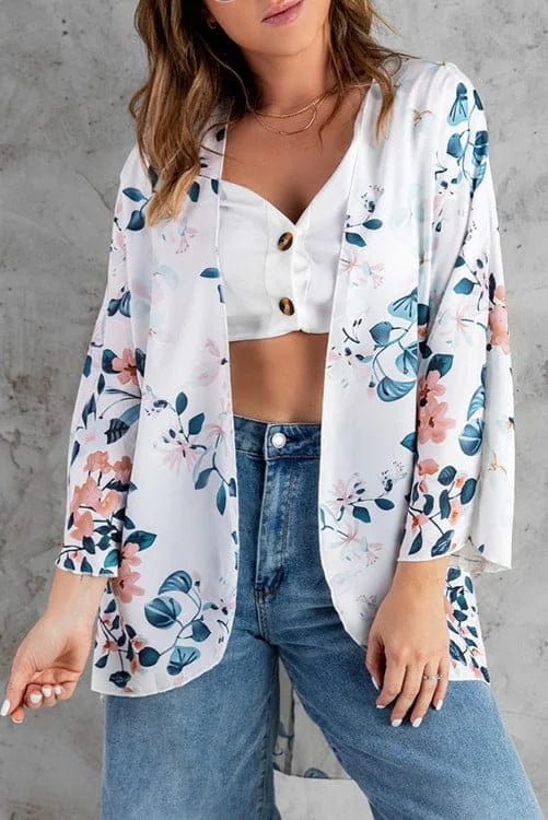 Keep Falling in Love High Low Open Front Kimono