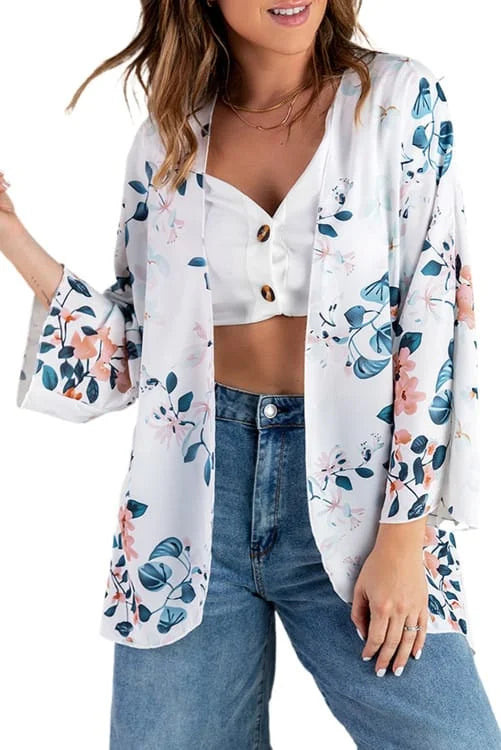 Keep Falling in Love High Low Open Front Kimono