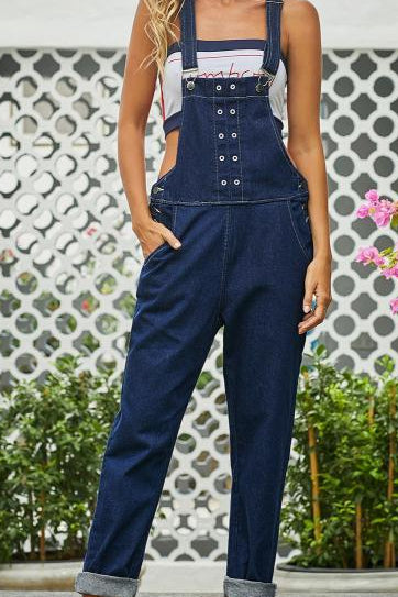 Grommet Detail Denims Overall