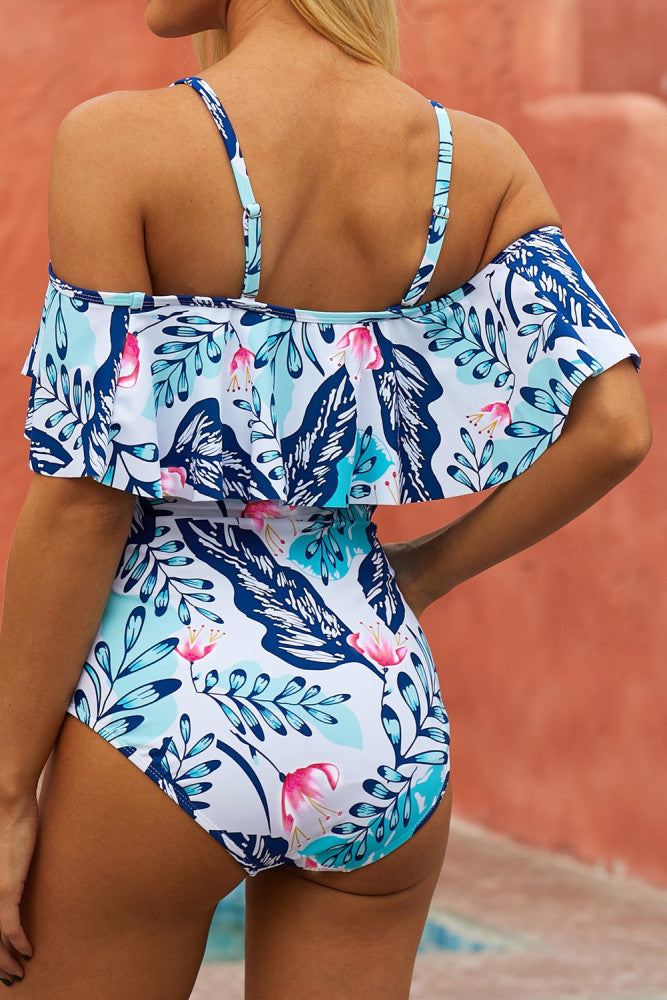 Floral Ruffles Maternity One Piece Swimsuit