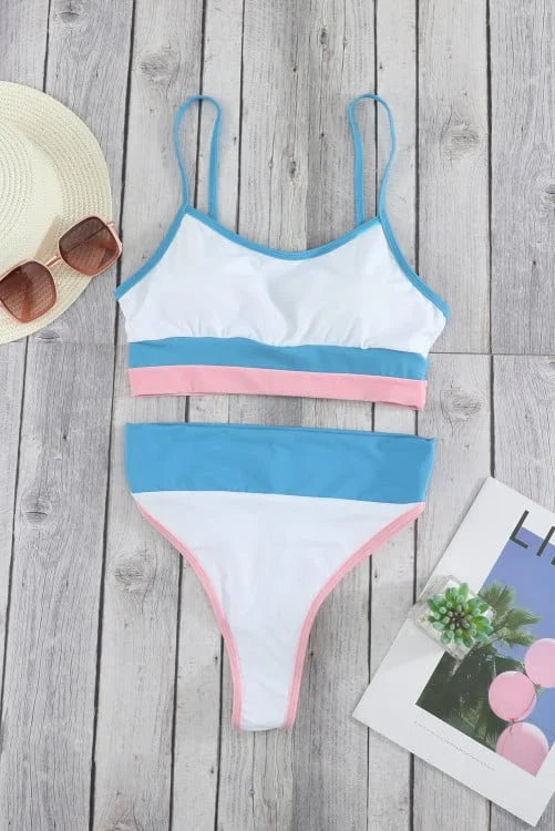 Colour Block Camisole Bikini Sets