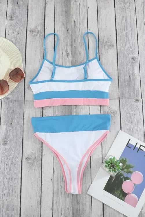 Colour Block Camisole Bikini Sets