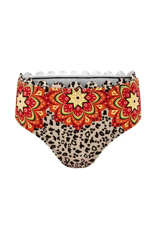 Floral Leopard High Waist Bikini