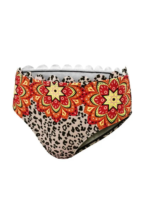Floral Leopard High Waist Bikini
