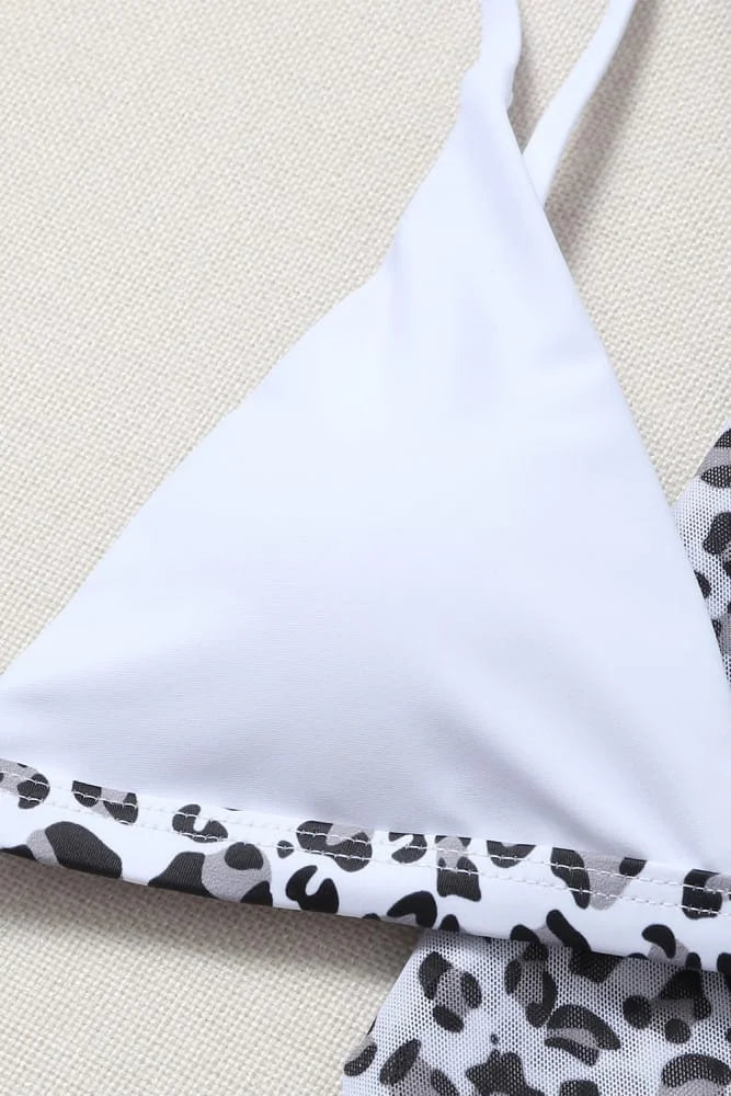 Naughty Leopard Block Bikini with Coverup (3 pcs)