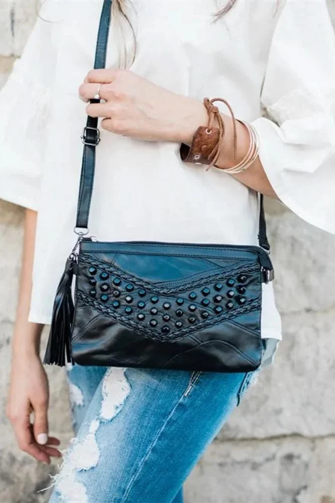 Sheep skin Studded Clutch Envelope