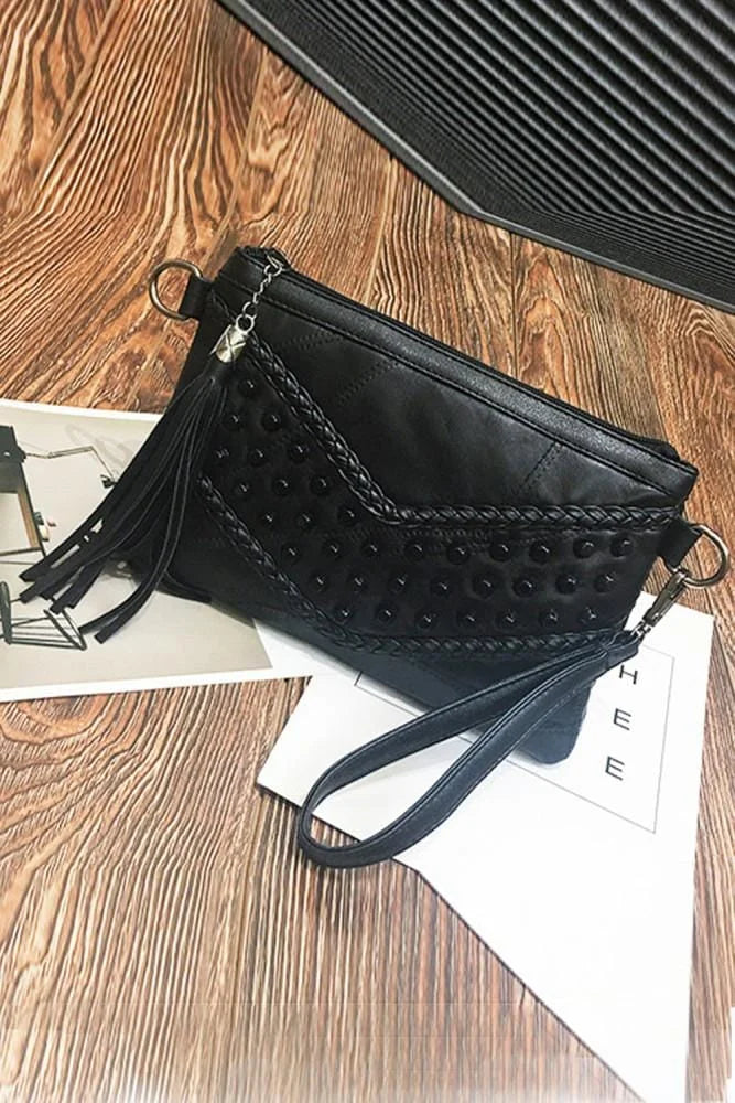 Sheep skin Studded Clutch Envelope