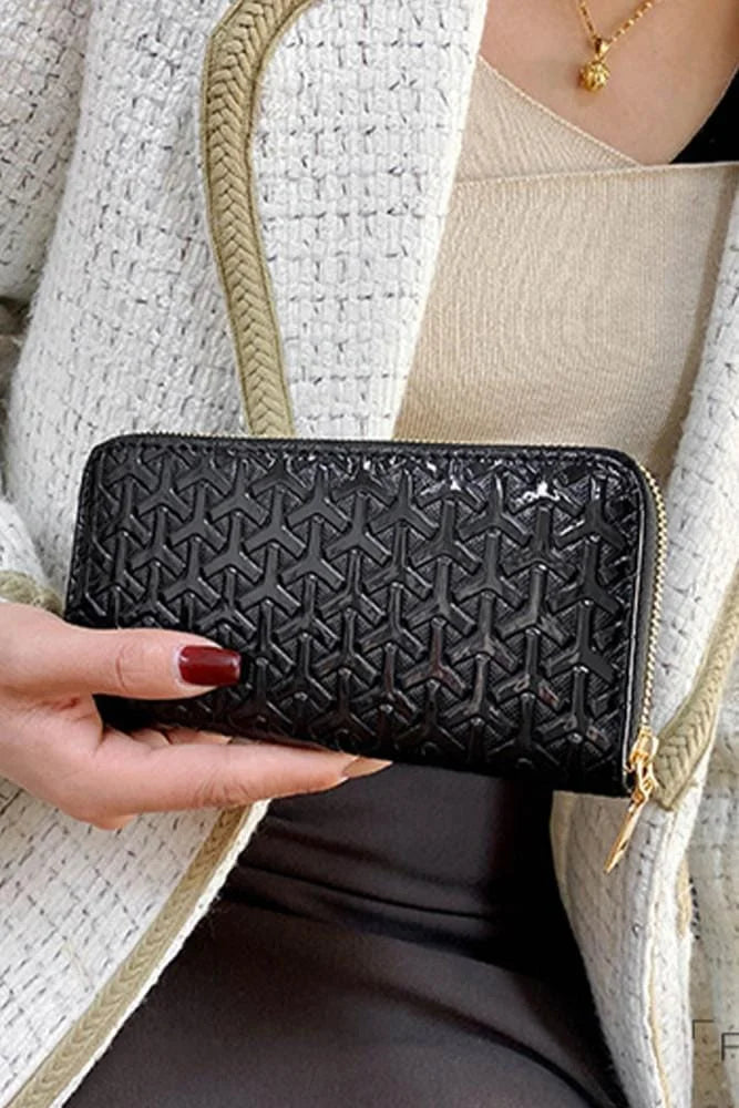 Textu Shiny Faux Leather Wallet