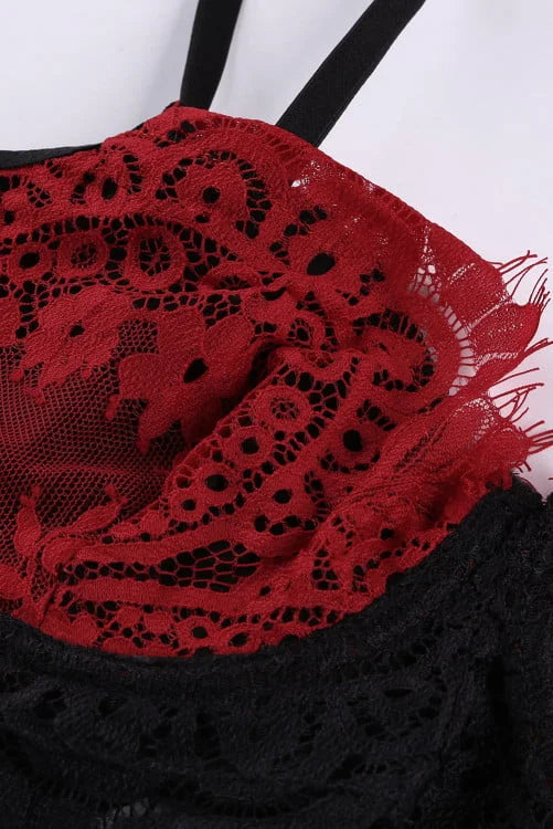 Eyelash Lace Bralette set with Garter Belt