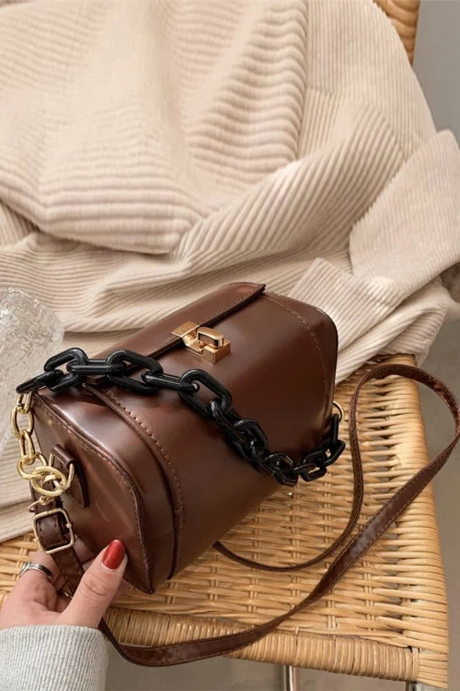 Chic Vegan Leather Boxy Bag