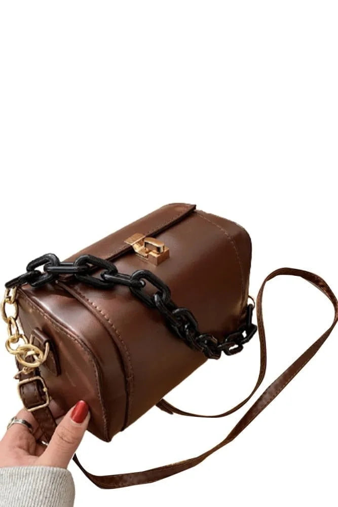 Chic Vegan Leather Boxy Bag