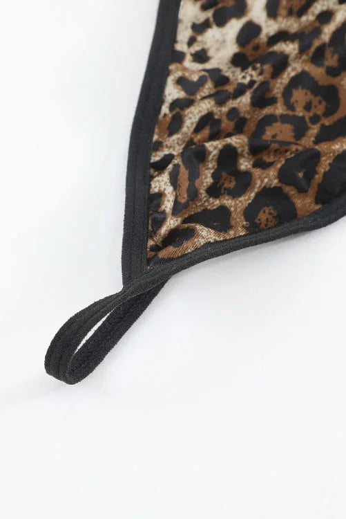 Leopard Splicing Lingerie Set