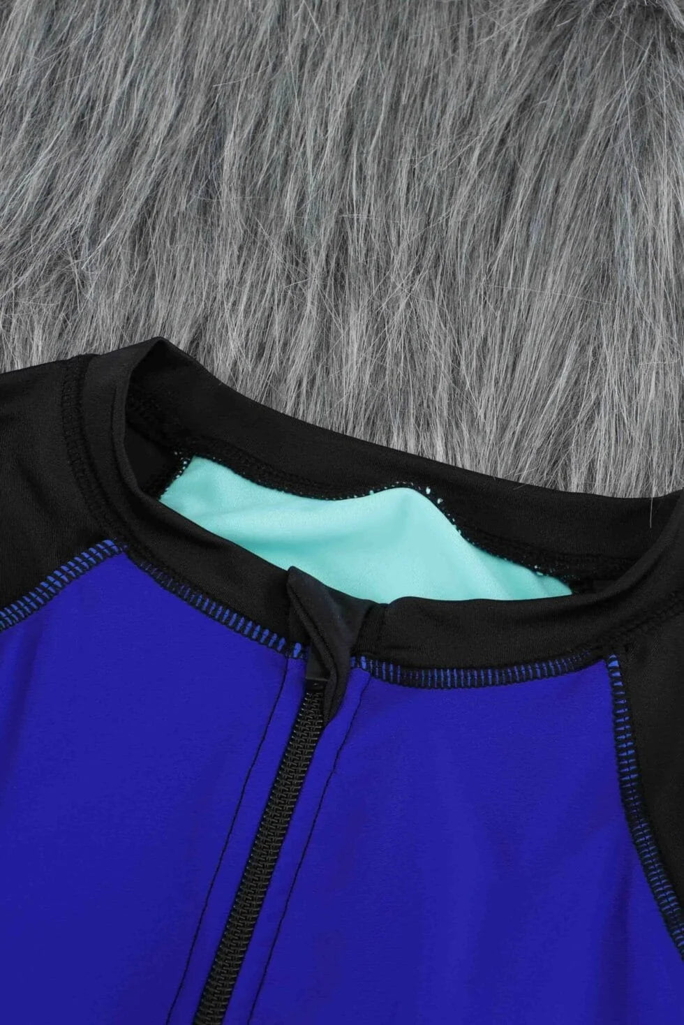 Colour Block Long Sleeve Rashguard Swimsuit