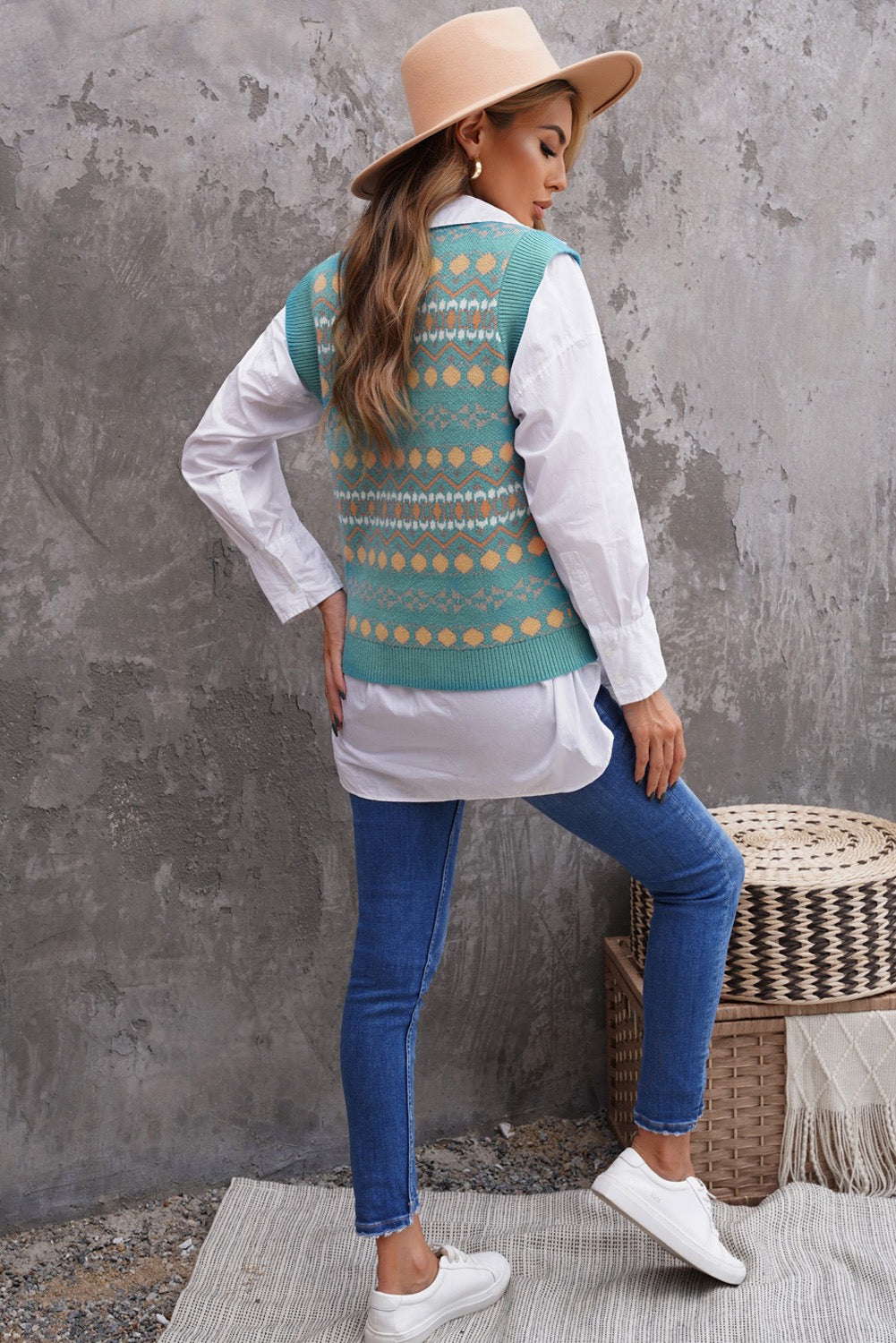 Tribal Print Sweater Vest