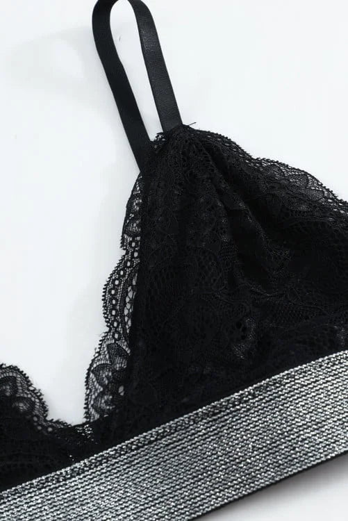 Wide Band Lacy Bra Set