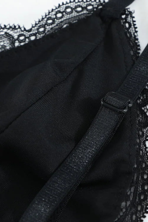 Wide Band Lacy Bra Set