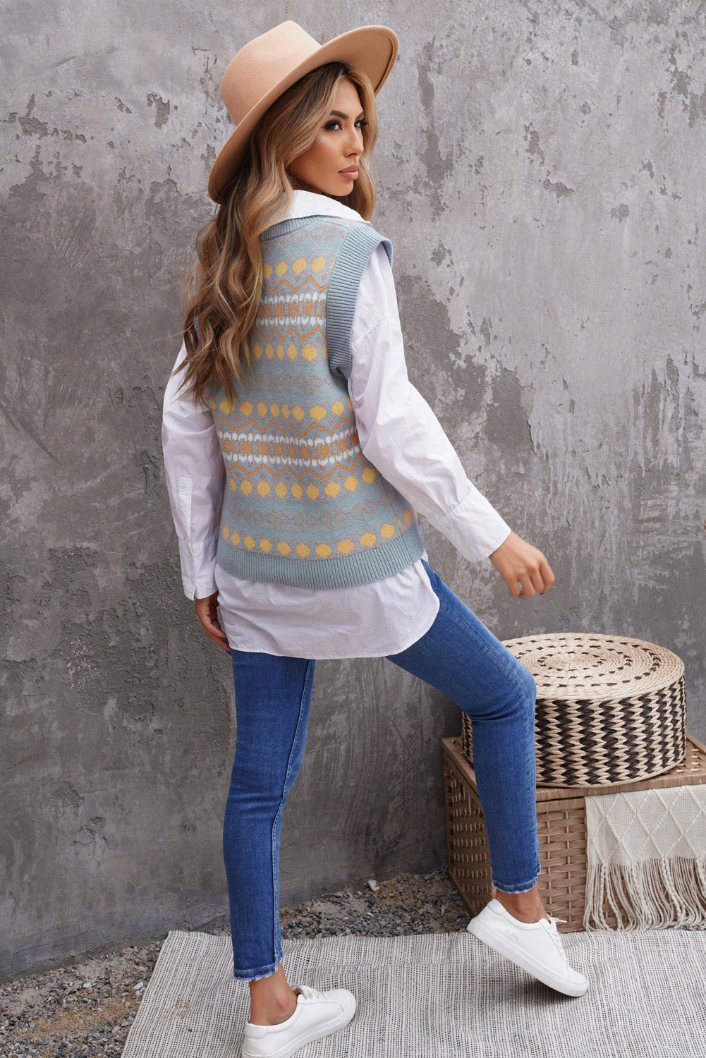 Tribal Print Sweater Vest