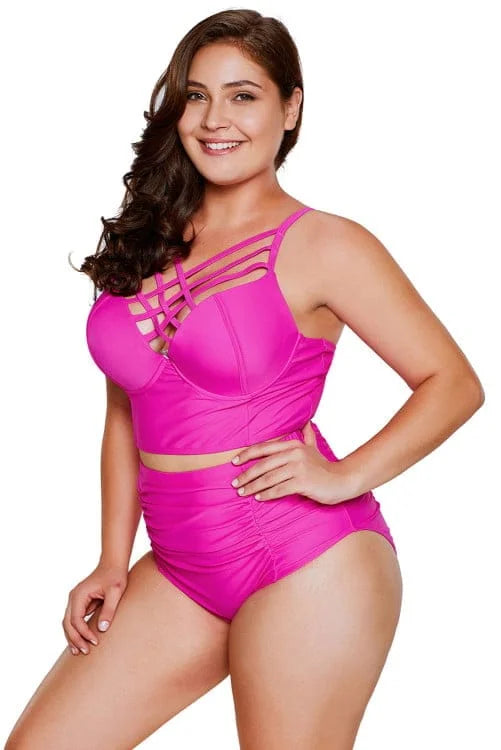 Strappy Neck High Waist Bikini
