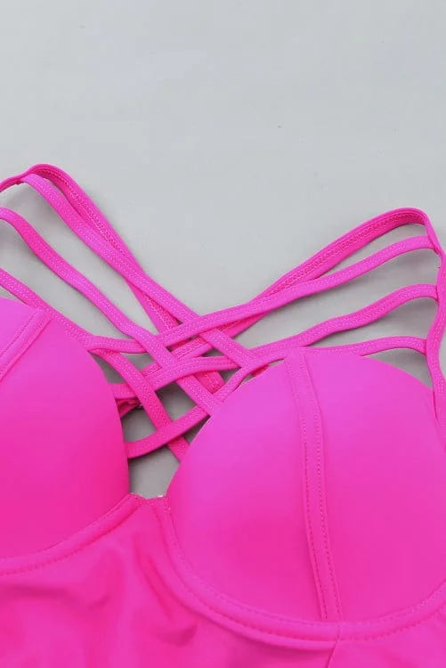 Strappy Neck High Waist Bikini