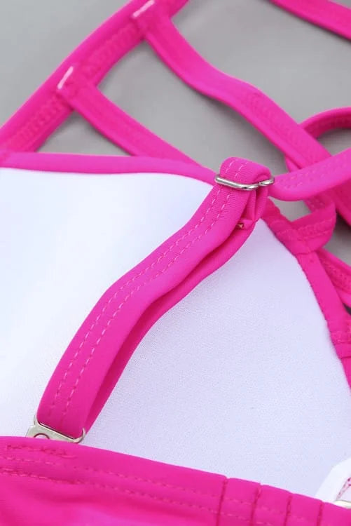 Strappy Neck High Waist Bikini