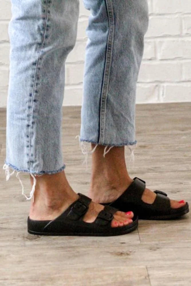 Two Straps Buckled Sandals