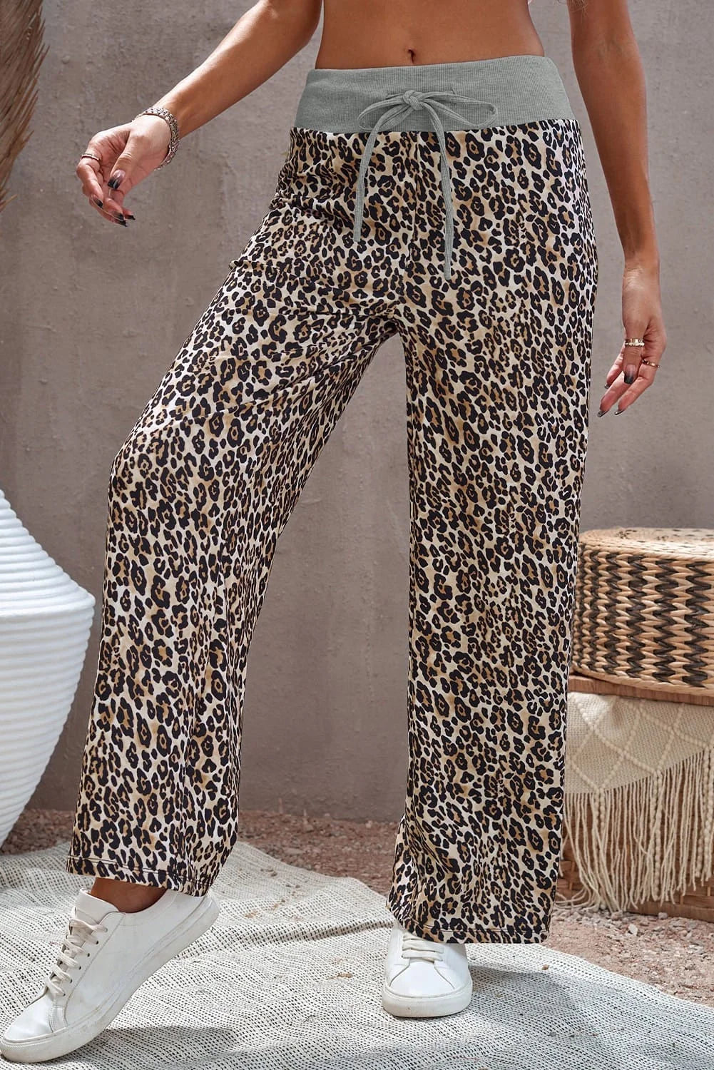 Leopard Soft Wide Leg Lounge Pants