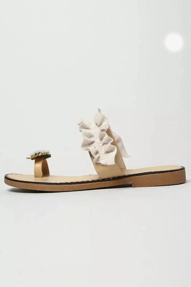 Pineapple Jewelled Toe Ring Sandals