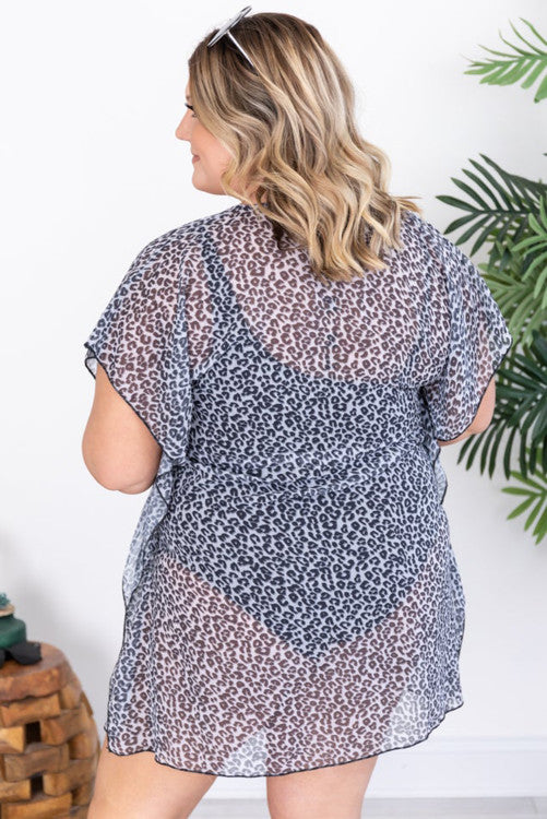 Leopard Plus Size Kimono
