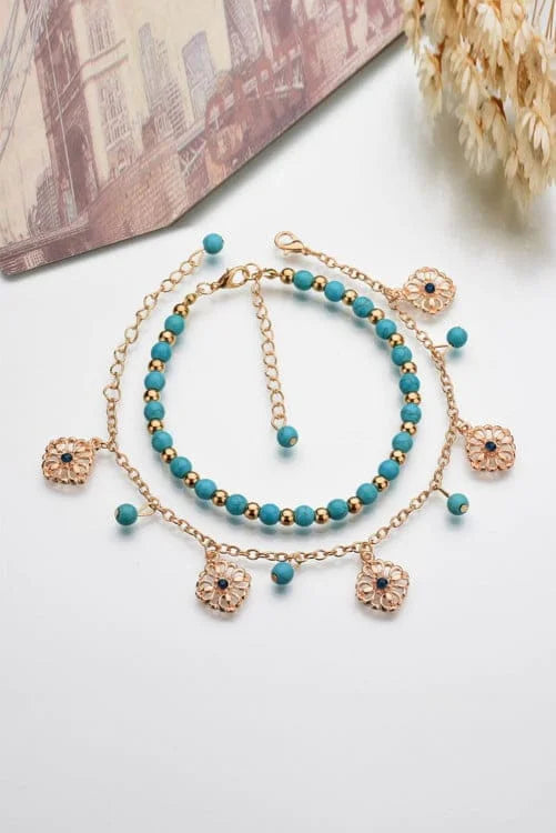 Vintage Beading Laye Anklet Set