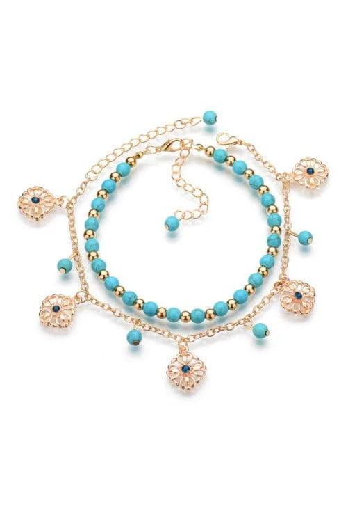 Vintage Beading Laye Anklet Set