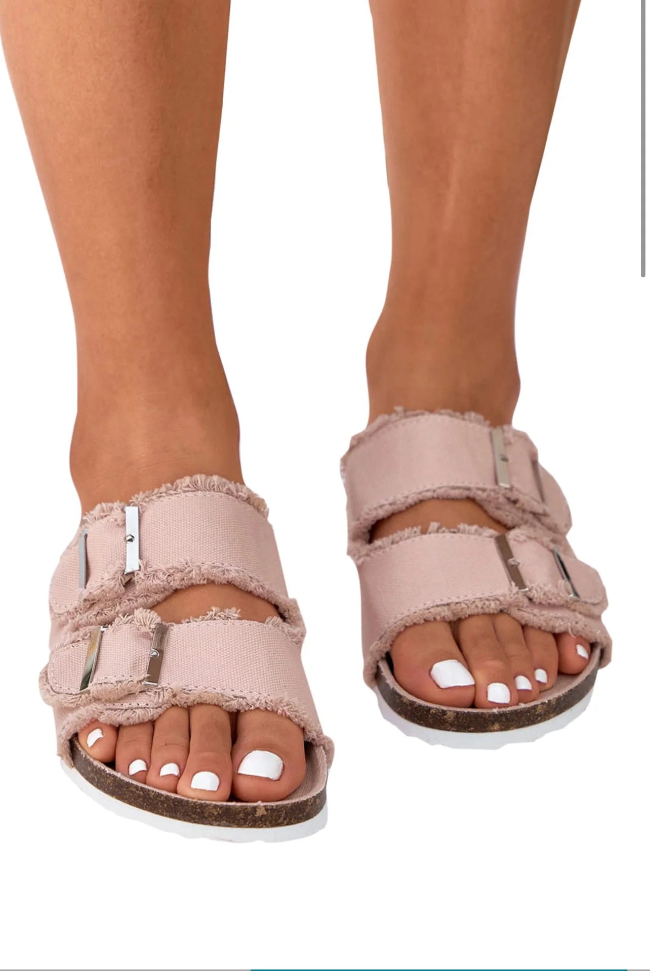 Fringe Canvas Open Toe Slippers